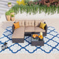 PHI VILLA L Shaped Rattan Garden Corner Sofa Set