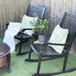 PHI VILLA Outdoor Acacia Wood Rocking Chair for Garden and Indoor