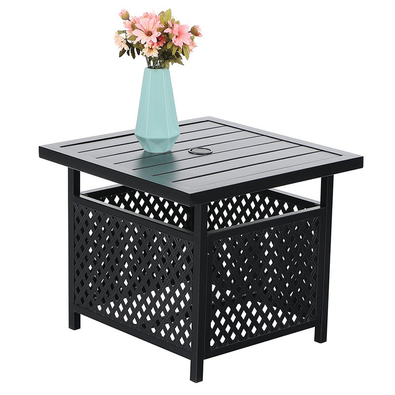 Outdoor Side Table Patio Bistro Table With Parasol Hole