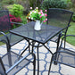PHI VILLA Garden Coffee Table Metal Square Outdoor Bistro Table