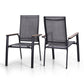 PHI VILLA Garden Dining Set 4 Seater Patio Table and Textilene Garden Chairs