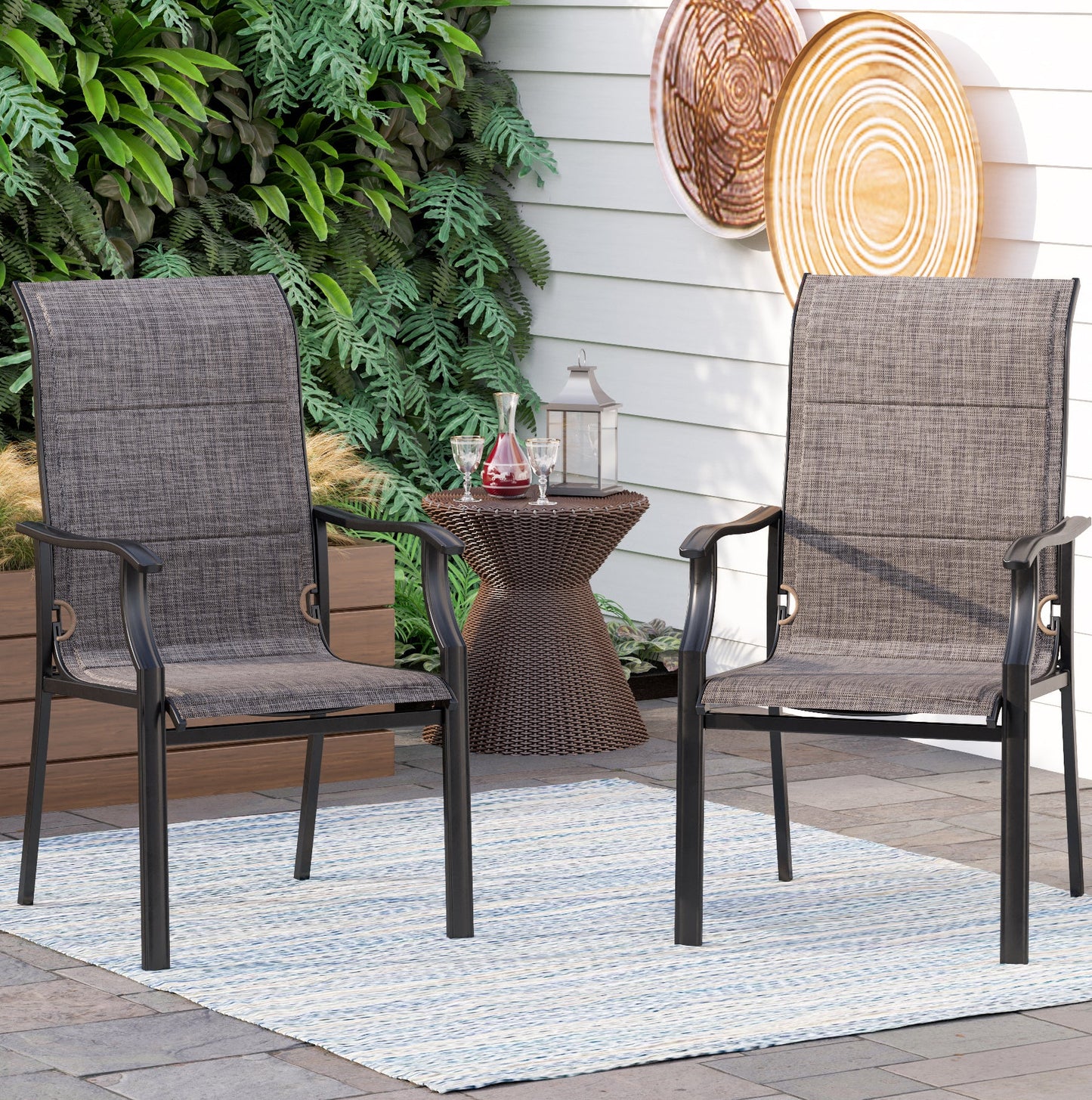 Patio Outdoor Dining Chairs Set of 2