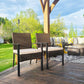 Garden Dining Set 6 Seater Table and Rattan Dining Chair