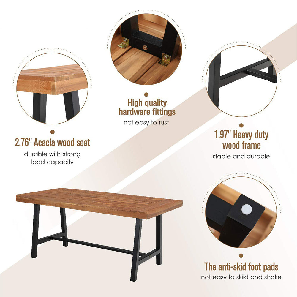 PHI VILLA 3 Seater Acacia Wood Garden Bench