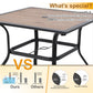 Wood-Look Outdoor Dining Table Square Patio Table With Umbrella Hole
