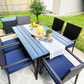 Garden Dining Set 6 Seater Table and Rattan Dining Chair