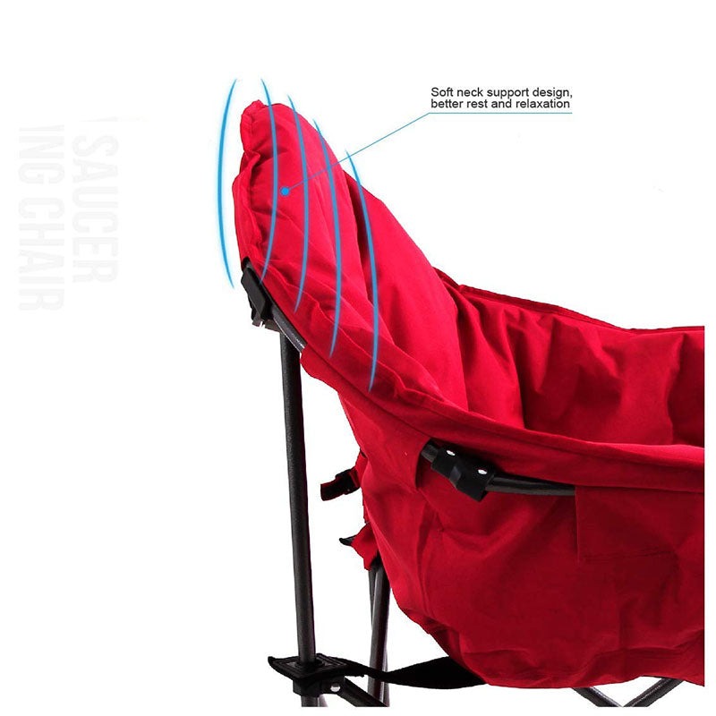 Alpha Camp Red Folding Oversized Padded Moon Chair