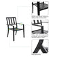 PHI VILLA Garden Dining Set 4 Seater Outdoor Dining Table And Stackable Garden Chairs