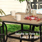 Wood-Look Outdoor Dining Table Square Patio Table With Umbrella Hole