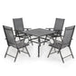 PHI VILLA Garden Dining Set 4 Seater Outdoor Folding Chair and Table