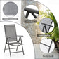 PHI VILLA Garden Dining Set 4 Seater Outdoor Folding Chair and Table