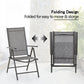 PHI VILLA Garden Dining Set 4 Seater Outdoor Folding Chair and Table