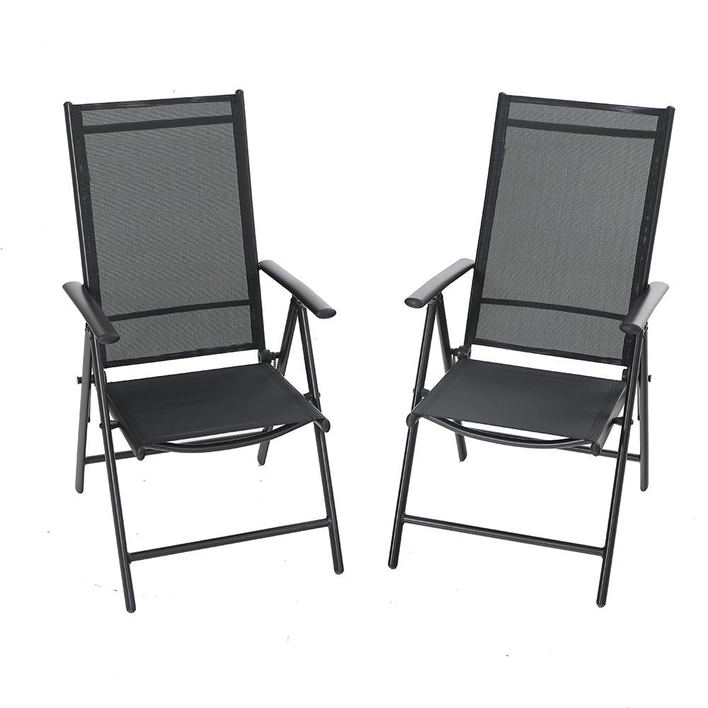 Reclining Garden Chairs Outdoor Folding Chairs Set of 2