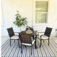 4 Seater Outdoor Dining Set Metal Table And Rattan Chairs