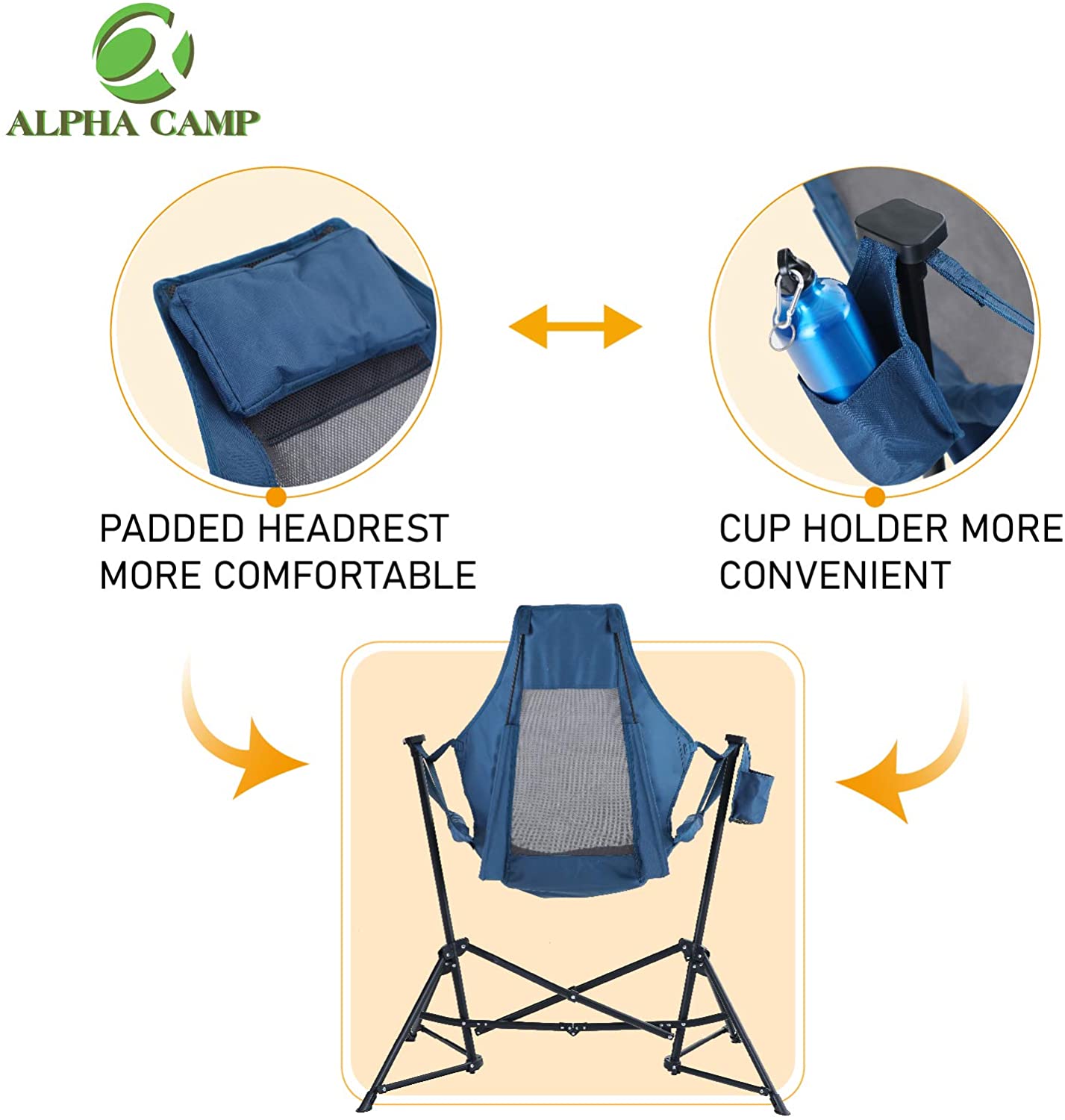ALPHA CAMP Folding Camping Chairs Hammock Camping Chair