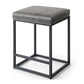 PHI VILLA 24'' Backless PU Leather Bar Stools for Kitchen Island with Sturdy Metal Frame