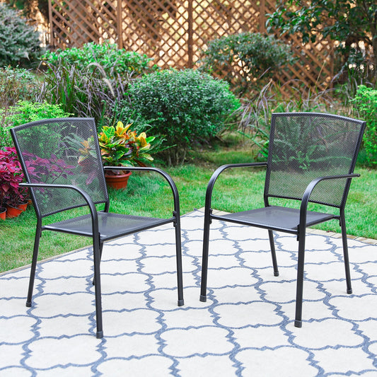 Outdoor Dining Chairs Stacking Garden Chairs Set of 2