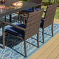 Rattan Dining Chairs Outdoor Cushioned Garden Chairs Set of 2
