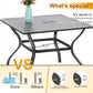 Garden Dining Set 4 Seater Metal Table and Cushioned Wicker Chairs
